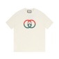 Replica Gucci Digital printing double G letter logo short-sleeved T-shirt beige