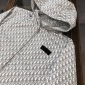 Replica Waterproof Hooded Jacket Gray Technical Taffeta Jacquard with Dior Oblique Motif