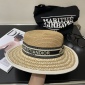 Replica Dior holiday straw hat with jacquard monogrammed pearl ribbon