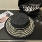 Replica Dior holiday straw hat with jacquard monogrammed pearl ribbon