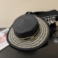 Replica Dior holiday straw hat with jacquard monogrammed pearl ribbon