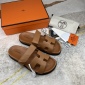 Replica Hermes Velcro design slippers