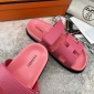 Replica Hermes suede flat beach sandals