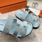 Replica Hermes suede flat beach sandals