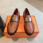 Replica Hermes Men Hot Loafer in Calfskin-Brown