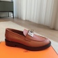 Replica Hermes Men Hot Loafer in Calfskin-Brown