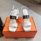 Replica Hermes high-heeled sandals with large metal buttonsHermes high-heeled sandals with large metal buttons