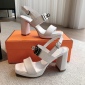 Replica Hermes high-heeled sandals with large metal buttonsHermes high-heeled sandals with large metal buttons