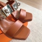 Replica Hermes high-heeled sandals with large metal buttons