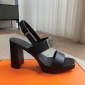 Replica Hermes high-heeled sandals with large metal buttons