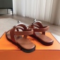 Replica Hermes large metal buckle square toe sandals