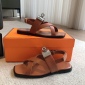 Replica Hermes large metal buckle square toe sandals