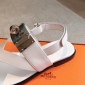 Replica Hermes large metal buckle square toe sandals