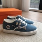 Replica Hermes animal print round toe canvas shoes