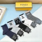 Replica Fendi double F embroidered midtube socks