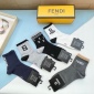 Replica Fendi double F embroidered midtube socks