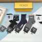 Replica Fendi double F embroidered midtube socks