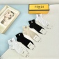 Replica Fendi double F print solid color short socks