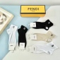 Replica Fendi double F print solid color short socks