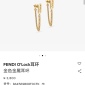 Replica Fendi o'clock Gold metal earrings