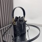 Replica Fendi Mini Mon Tresor Leather Bag in Black