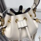 Replica Fendi Mini Mon Tresor Bucket Bag In ROMA Logo Calf Leather White