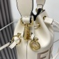 Replica Fendi Mini Mon Tresor Bucket Bag In ROMA Logo Calf Leather White
