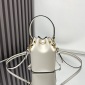 Replica Fendi Mini Mon Tresor Bucket Bag In ROMA Logo Calf Leather White