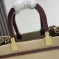 Replica FENDI Canvas Vitello King Logo Embroidered Medium Fendi Sunshine Shopper Tote Sand Ghianda