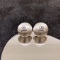 Replica CHANEL Brushed silver stud earrings