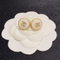 Replica CHANEL Sparkling cream white stud earrings