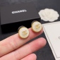 Replica CHANEL Sparkling cream white stud earrings