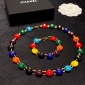 Replica CHANEL Double C colored bead patchwork beanie bracelet