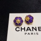 Replica Chanel small fragrance simple style purple earrings