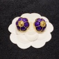 Replica Chanel small fragrance simple style purple earrings