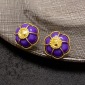 Replica Chanel small fragrance simple style purple earrings