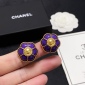 Replica Chanel small fragrance simple style purple earrings