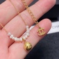 Replica CHANEL Double C letter pearl necklace