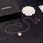 Replica CHANEL Double C white heart necklace