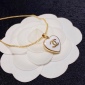 Replica CHANEL Double C white heart necklace