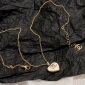 Replica CHANEL Double C white heart necklace