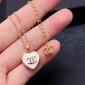 Replica CHANEL Double C white heart necklace