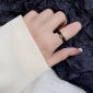 Replica Chanel letter double C stainless steel black color preserving series modeling ring