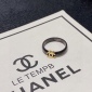 Replica Chanel letter double C stainless steel black color preserving series modeling ring