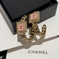 Replica CHANEL Curved C middle square stud earrings