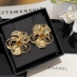 Replica CHANEL Gold camellia jewel earrings