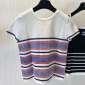 Replica CHANEL Striped color contrast knit short sleeve