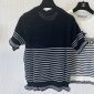 Replica DIOR Black and white striped contra knit short sleeve