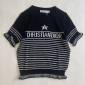 Replica DIOR Black and white striped contra knit short sleeve