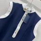 Replica Louis Vuitton Color contrast stand collar sleeveless dress